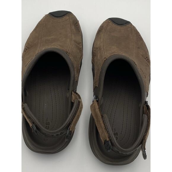 Crocs Brown Leather Slip-On Adjustable Strap Men\'s Sandals Size 12 main image 7